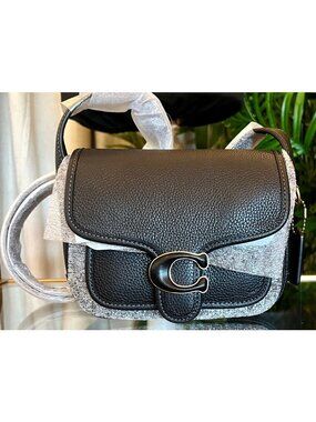 AUTHENTIC COACH BLACK LEATHER TABBY MESSENGER HANDBAG - NEW WITH TAGS